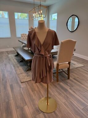 NWT! YFB Mauve Ruffle Wrap Mini Dress - Beautiful and fun!